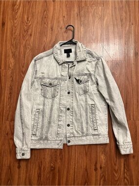 Forever 21 Light Gray Washed Denim Jacket